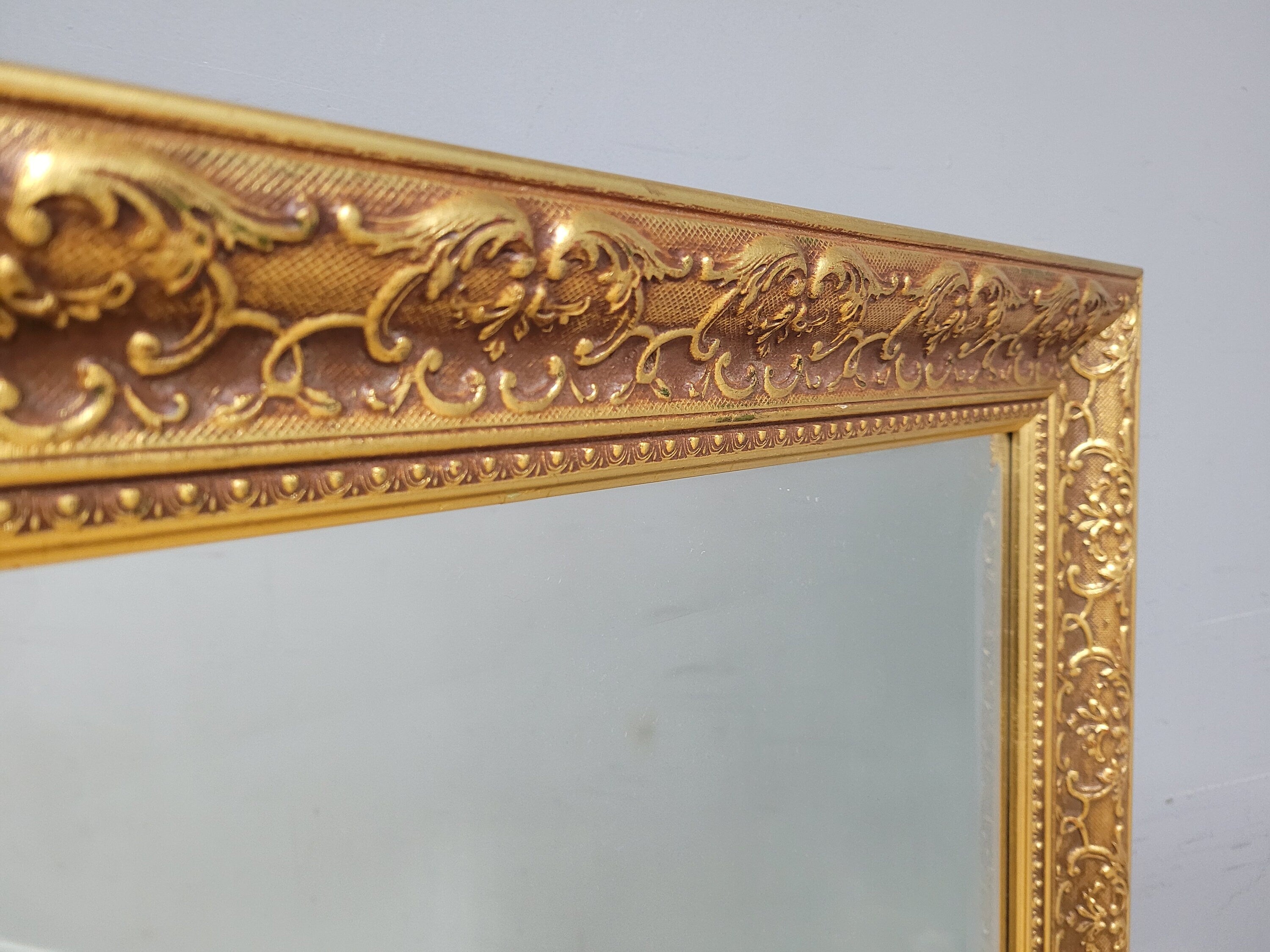 Large Gilt Style Bevel Edge Mirror Ornate Gold Framed Mantle Wall Mirror