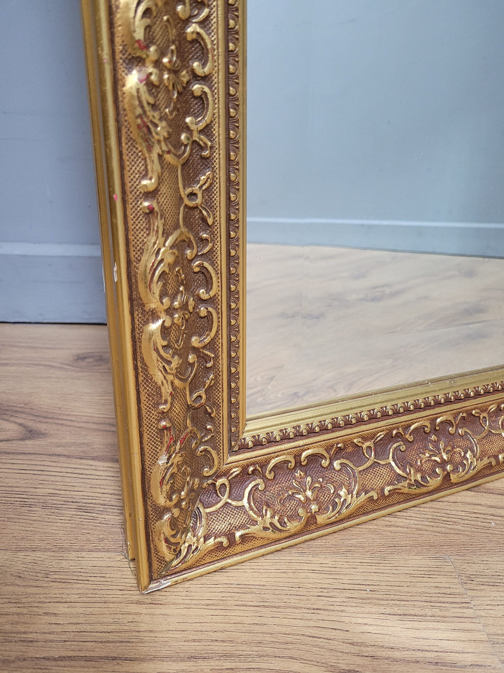 Large Gilt Style Bevel Edge Mirror Ornate Gold Framed Mantle Wall Mirror