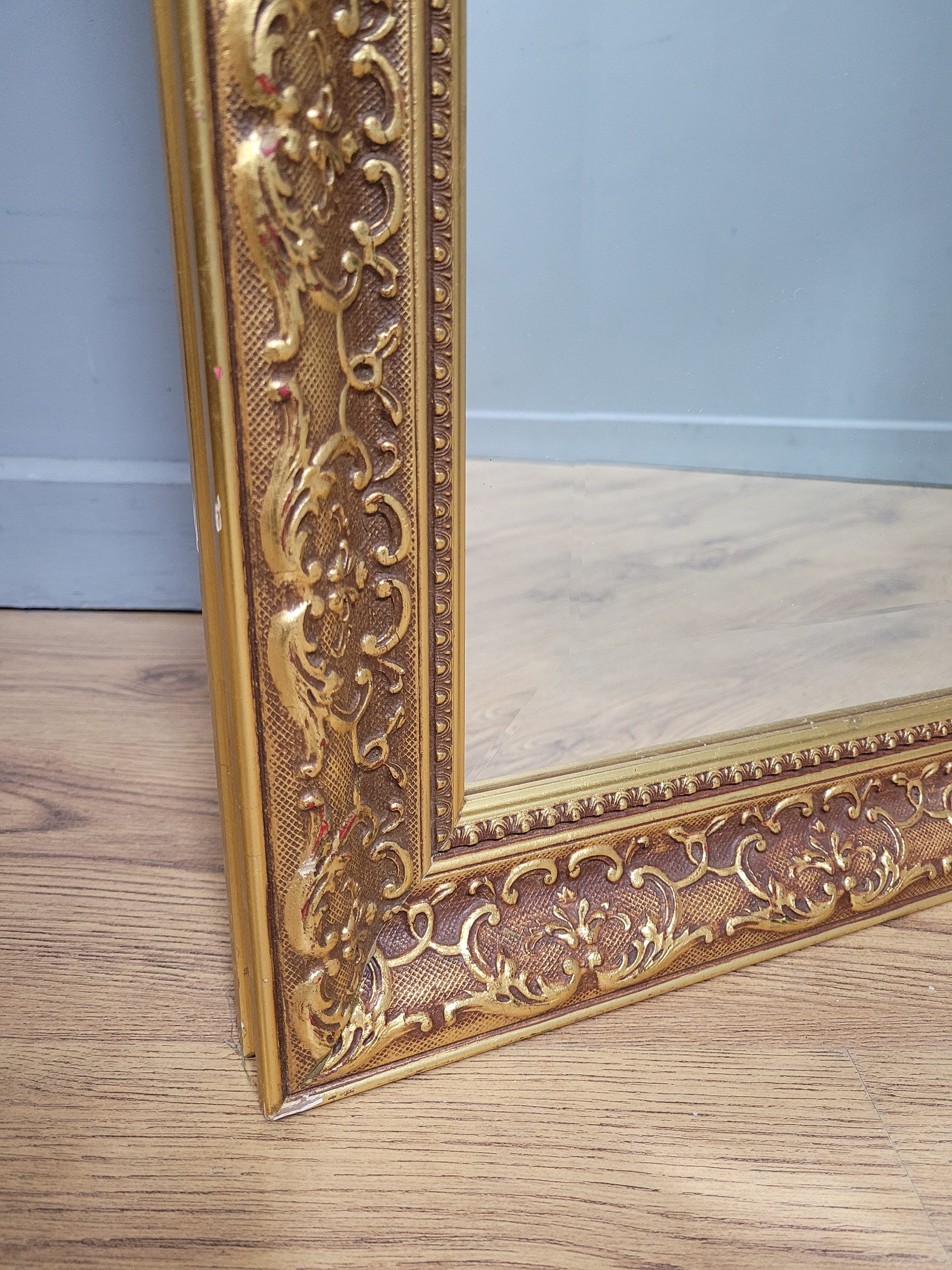 Large Gilt Style Bevel Edge Mirror Ornate Gold Framed Mantle Wall Mirror