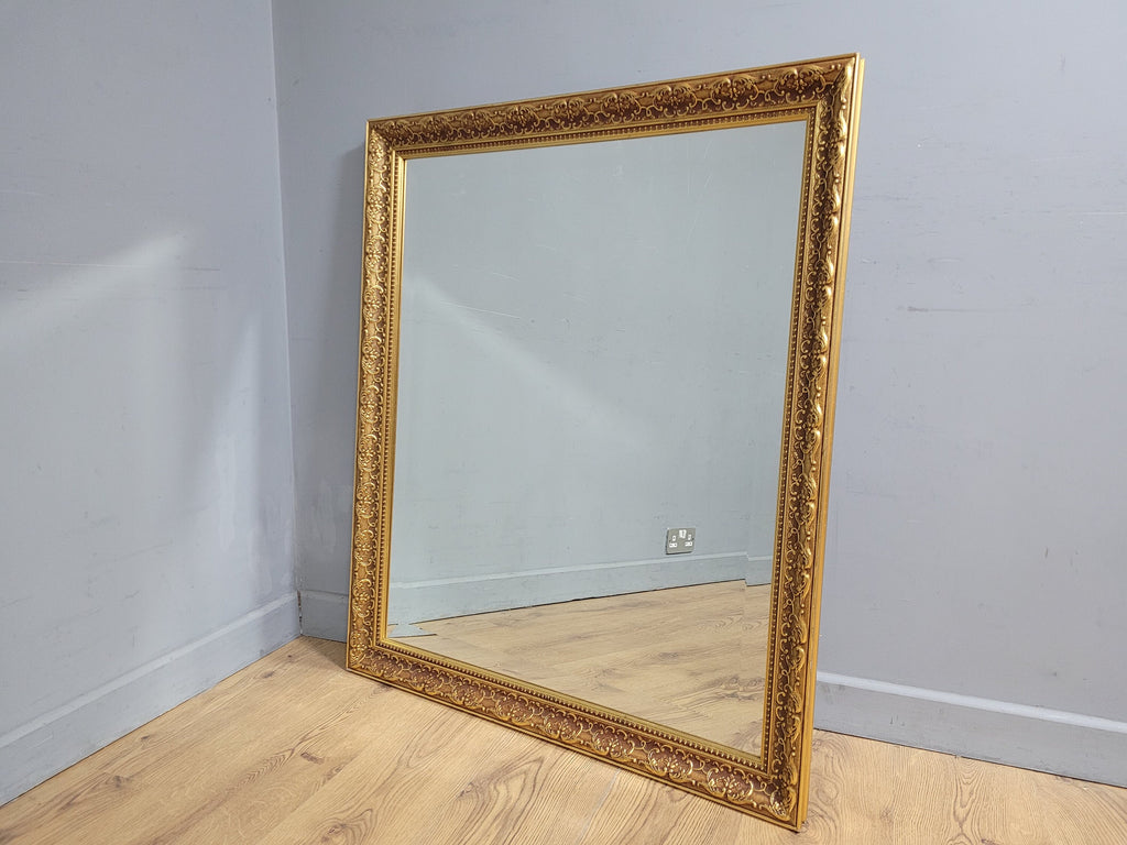 Large Gilt Style Bevel Edge Mirror Ornate Gold Framed Mantle Wall Mirror