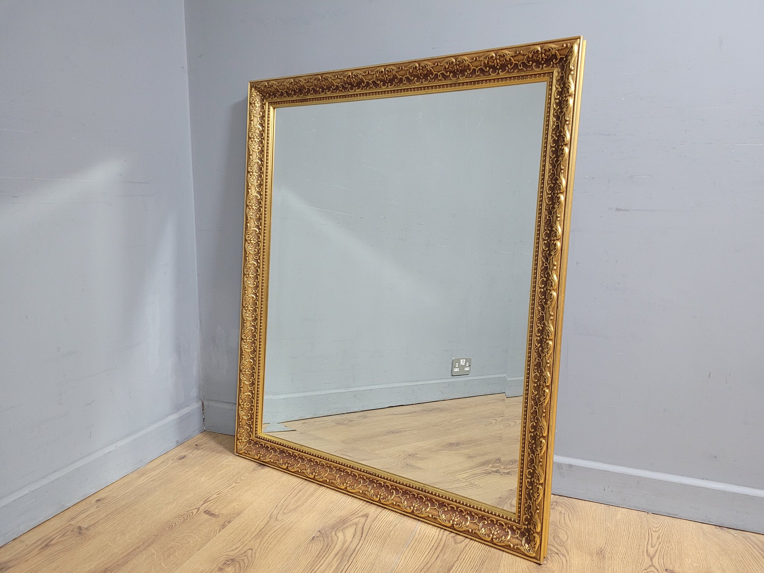 Large Gilt Style Bevel Edge Mirror Ornate Gold Framed Mantle Wall Mirror
