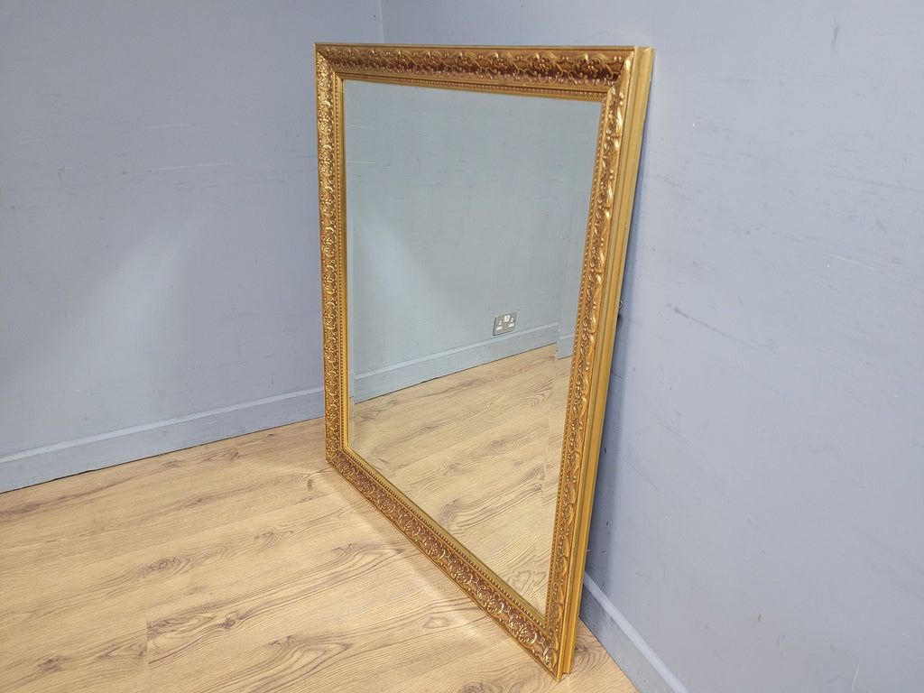 Large Gilt Style Bevel Edge Mirror Ornate Gold Framed Mantle Wall Mirror