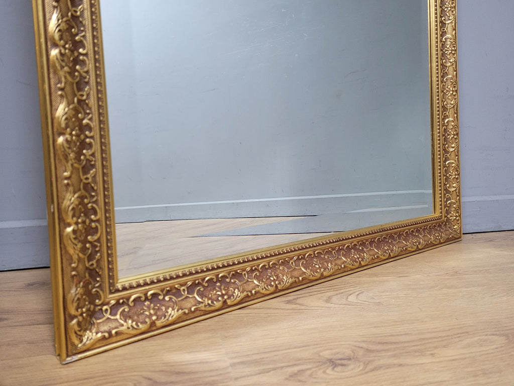 Large Gilt Style Bevel Edge Mirror Ornate Gold Framed Mantle Wall Mirror