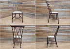 Antique Arts And Craft Mahogany Petite Hall Bedroom Chair Cross Stick Back
