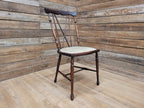 Antique Arts And Craft Mahogany Petite Hall Bedroom Chair Cross Stick Back
