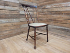 Antique Arts And Craft Mahogany Petite Hall Bedroom Chair Cross Stick Back