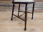 Antique Arts And Craft Mahogany Petite Hall Bedroom Chair Cross Stick Back