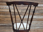 Antique Arts And Craft Mahogany Petite Hall Bedroom Chair Cross Stick Back