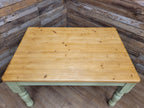 Vintage Up-Cycled Hand Painted Chalk Paint Waxed Pine Farmhouse Table End Drawer