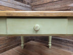 Vintage Up-Cycled Hand Painted Chalk Paint Waxed Pine Farmhouse Table End Drawer