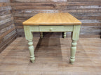 Vintage Up-Cycled Hand Painted Chalk Paint Waxed Pine Farmhouse Table End Drawer
