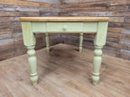 Vintage Up-Cycled Hand Painted Chalk Paint Waxed Pine Farmhouse Table End Drawer