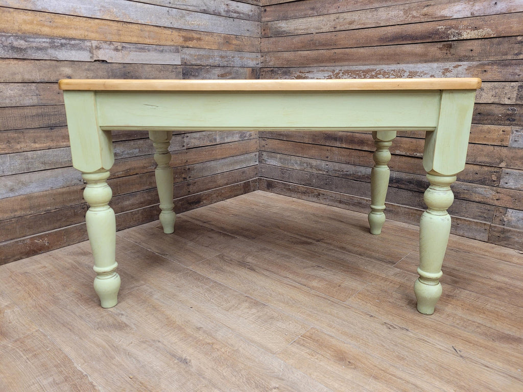 Vintage Up-Cycled Hand Painted Chalk Paint Waxed Pine Farmhouse Table End Drawer