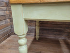 Vintage Up-Cycled Hand Painted Chalk Paint Waxed Pine Farmhouse Table End Drawer