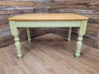 Vintage Up-Cycled Hand Painted Chalk Paint Waxed Pine Farmhouse Table End Drawer