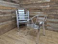 Set of 5 Aluminium Bistro Chairs Lightweight Stackable Cafe Garden Chairs
