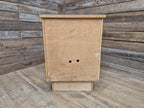 Mid Century Teak Bedside Cabinet Olive Grey Green Melamine Top Vintage