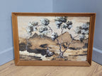 Vintage Australian Aboriginal Bark Painting Signed Wesley 34cm x 49cm