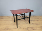 Mid Century Teak Style Tapered Black Leg Side Or Coffee Table Magazine Shelf