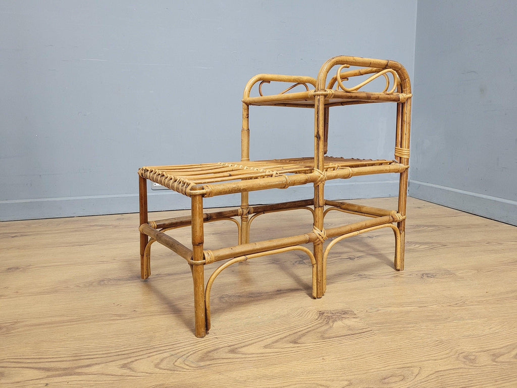 Mid Century Vintage Retro Bamboo Telephone Table