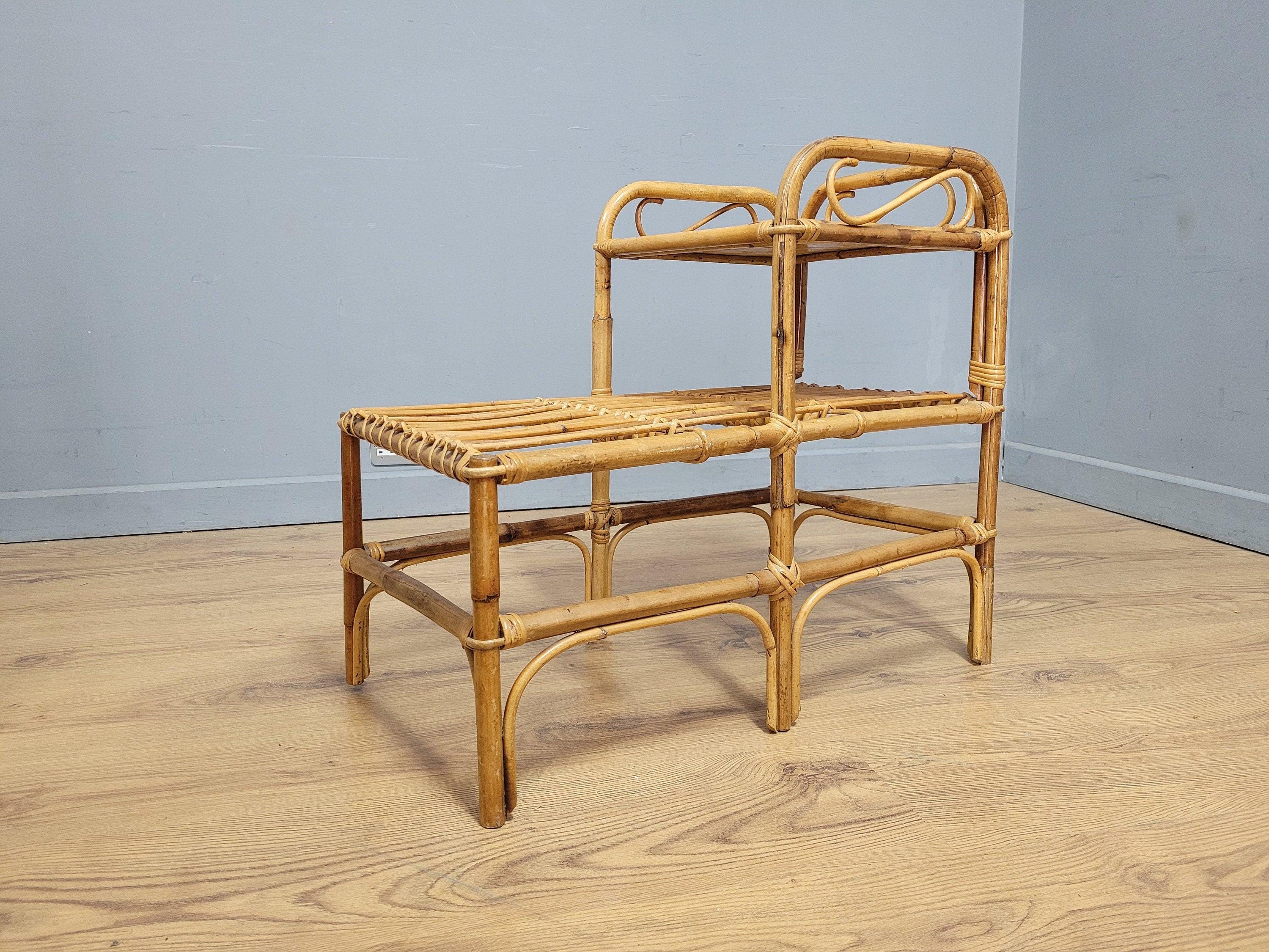 Mid Century Vintage Retro Bamboo Telephone Table
