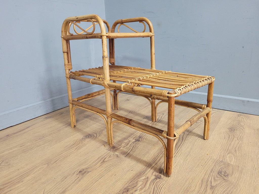 Mid Century Vintage Retro Bamboo Telephone Table