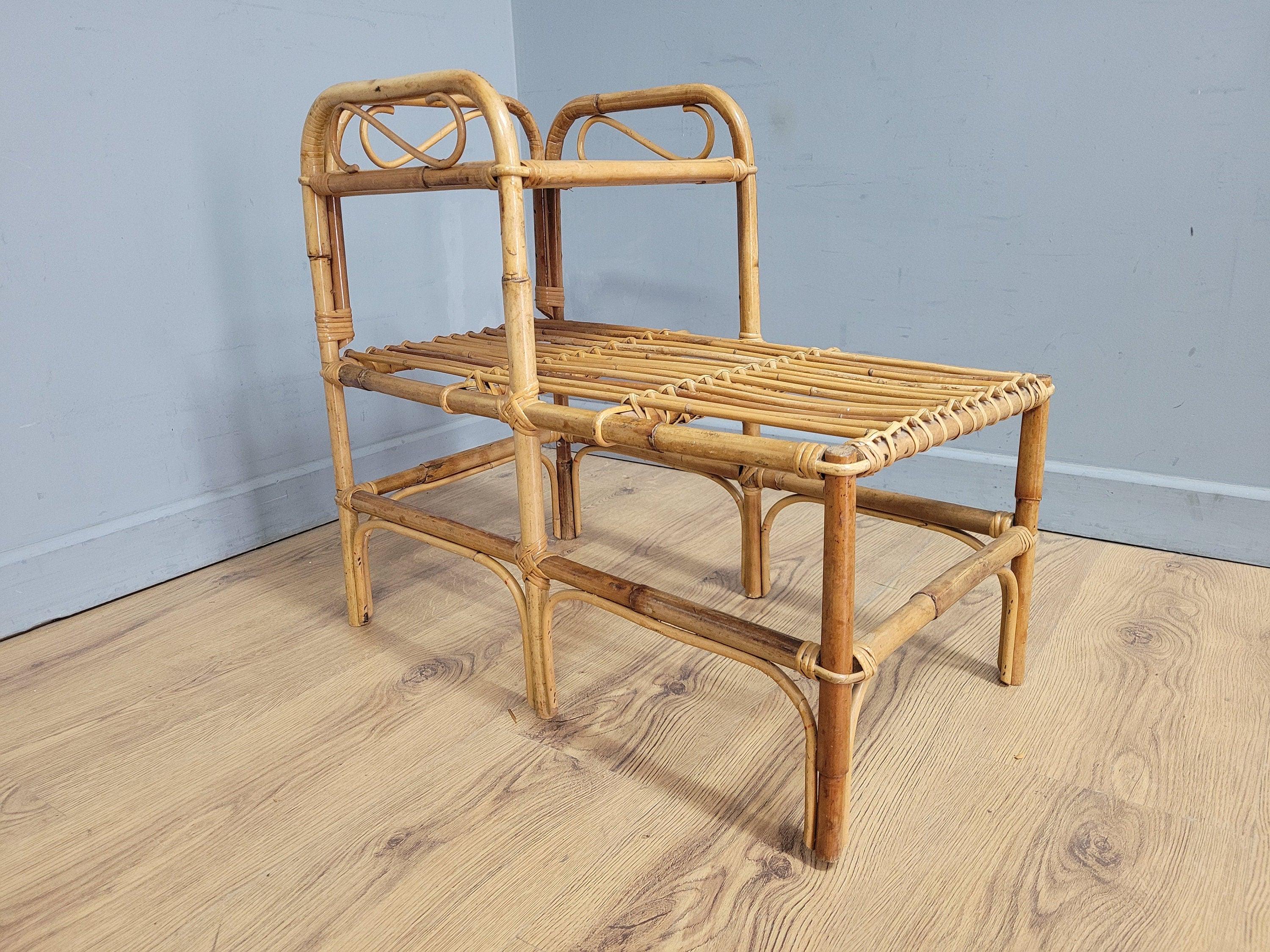 Mid Century Vintage Retro Bamboo Telephone Table