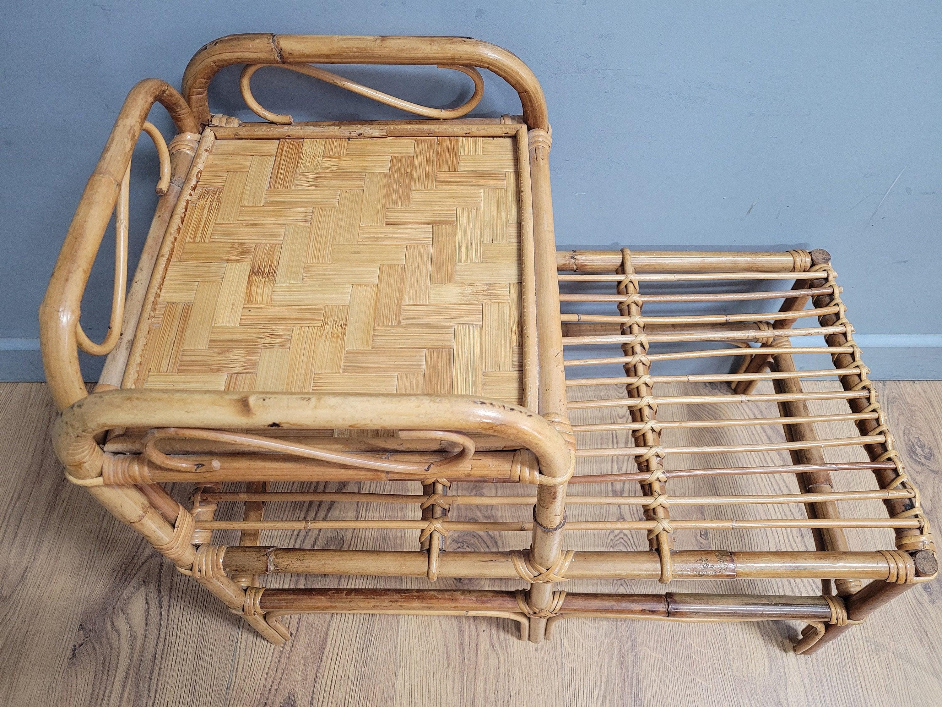Mid Century Vintage Retro Bamboo Telephone Table