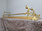 Antique Victorian Country House Art Nouveau Style Brass Fire Fender