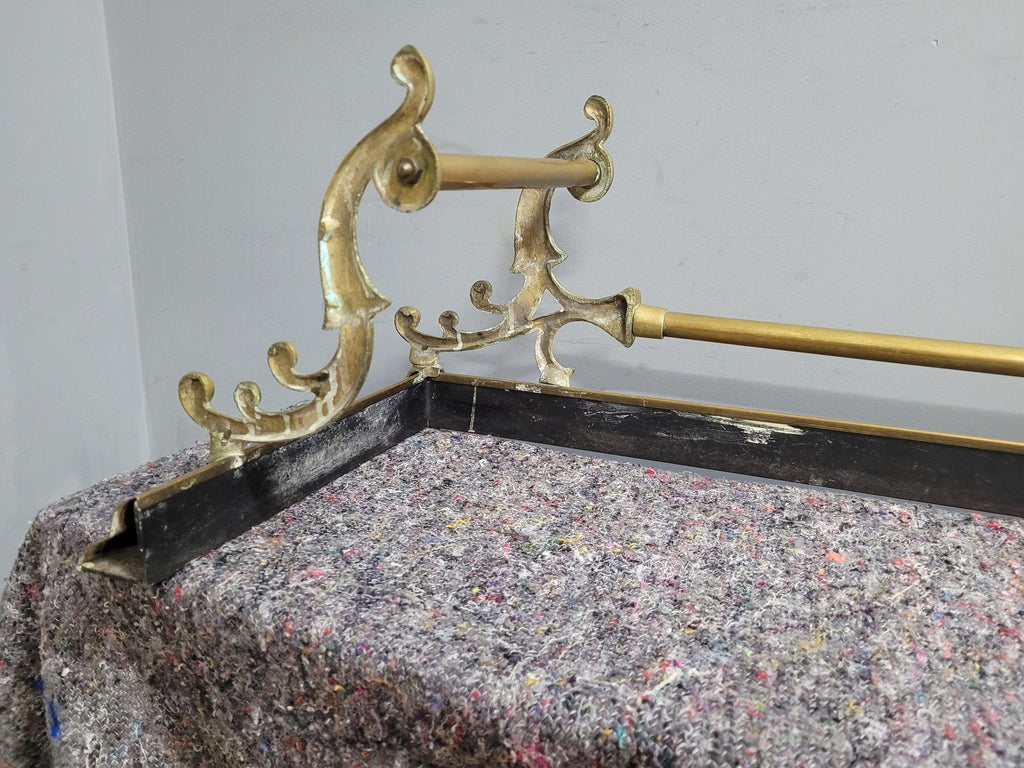 Antique Victorian Country House Art Nouveau Style Brass Fire Fender