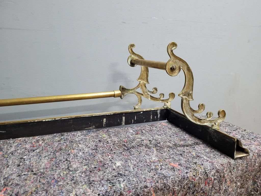 Antique Victorian Country House Art Nouveau Style Brass Fire Fender
