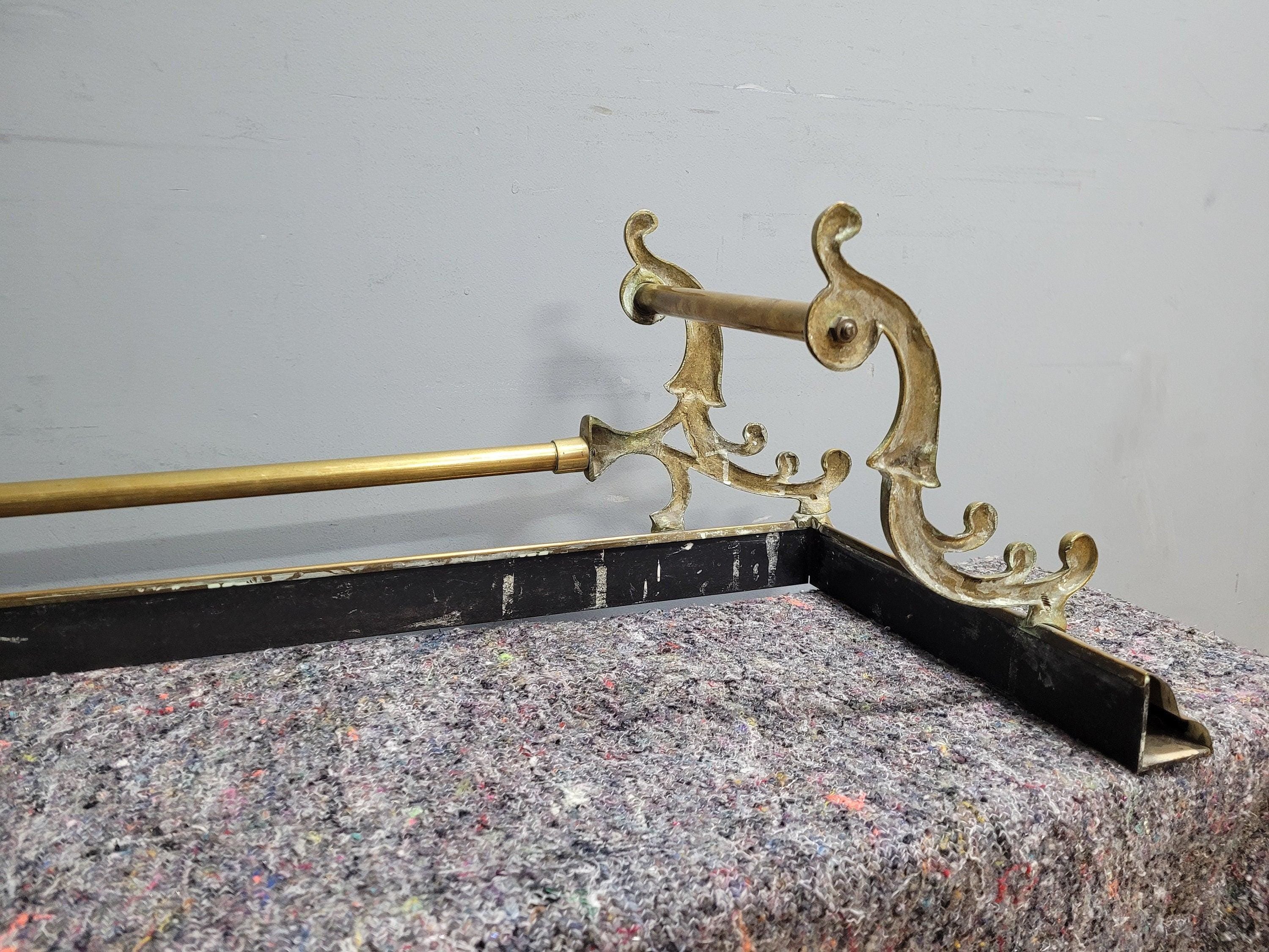 Antique Victorian Country House Art Nouveau Style Brass Fire Fender