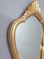 Vintage Ornate Distressed Gold Gilt Style Mirror Mantle Mirror