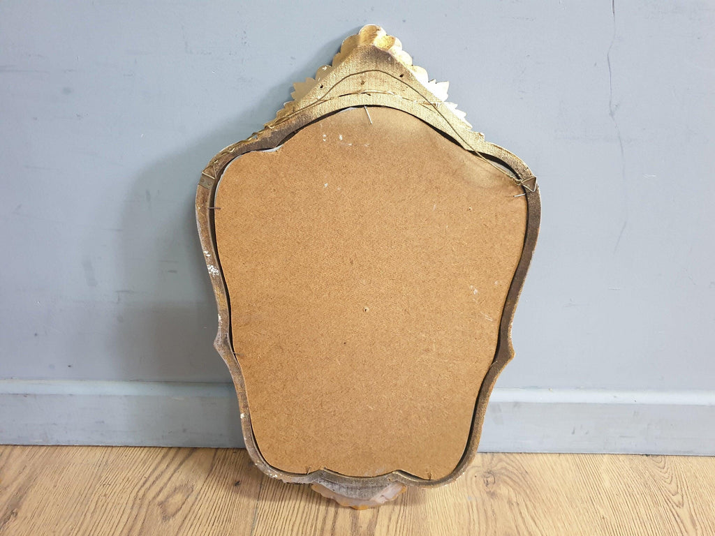 Vintage Ornate Distressed Gold Gilt Style Mirror Mantle Mirror