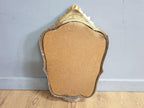Vintage Ornate Distressed Gold Gilt Style Mirror Mantle Mirror