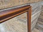 Large Bevel Edged Vintage Wood Rectangular Over Mantle Wall Mirror
