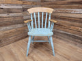 Vintage Country House Antique Waxed Distressed Painted Lath Back Carver Chair