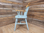 Vintage Country House Antique Waxed Distressed Painted Lath Back Carver Chair