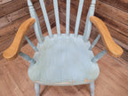 Vintage Country House Antique Waxed Distressed Painted Lath Back Carver Chair