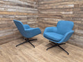 Pledge Toro Low Back Swivel Armchairs - Camira Blazer Abertay Blue - 8 Available