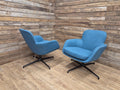 Pledge Toro Low Back Swivel Armchairs - Camira Blazer Abertay Blue - 8 Available