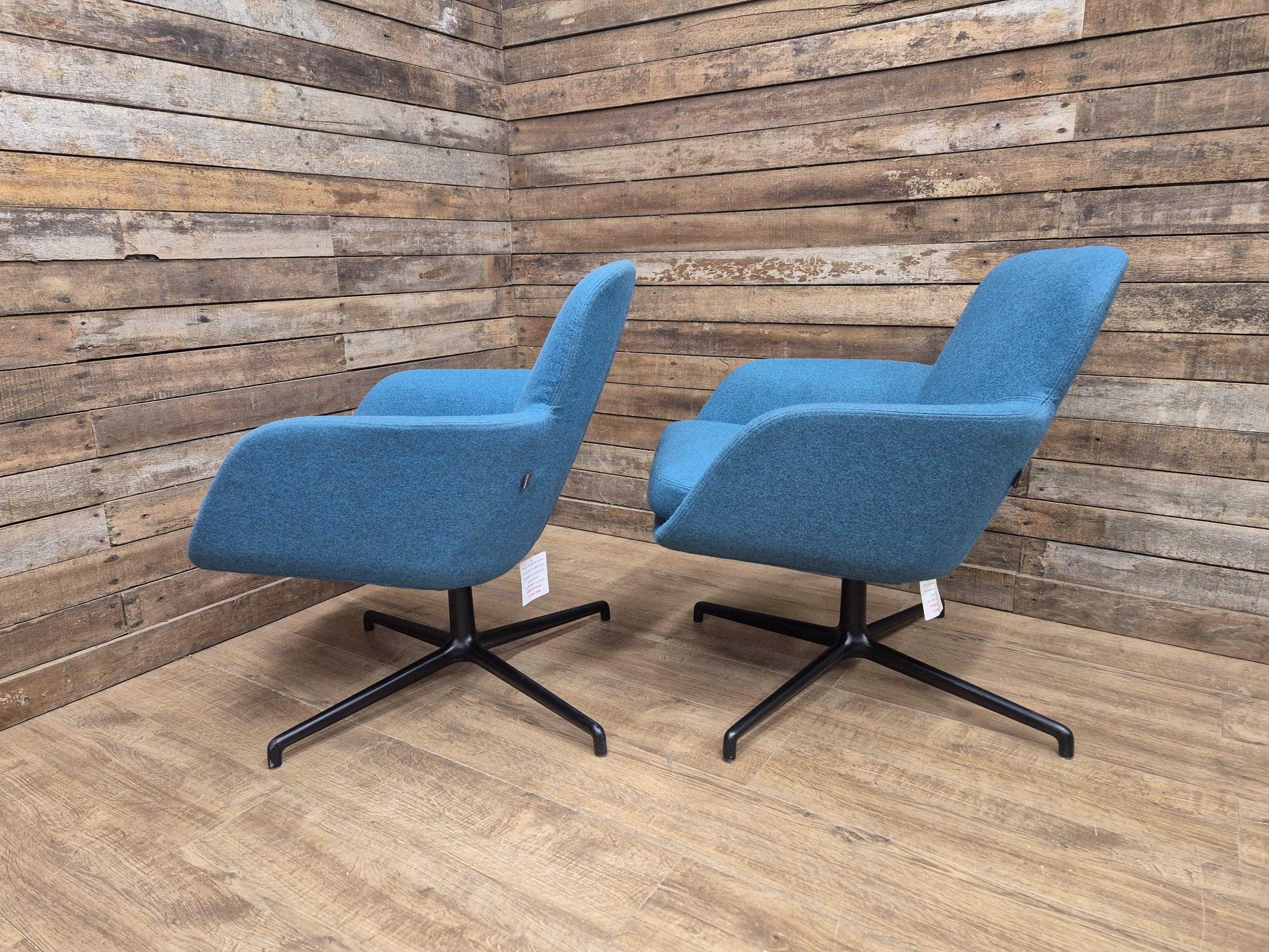 Pledge Toro Low Back Swivel Armchairs - Camira Blazer Abertay Blue - 8 Available