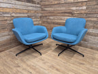 Pledge Toro Low Back Swivel Armchairs - Camira Blazer Abertay Blue - 8 Available