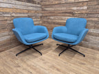 Pledge Toro Low Back Swivel Armchairs - Camira Blazer Abertay Blue - 8 Available