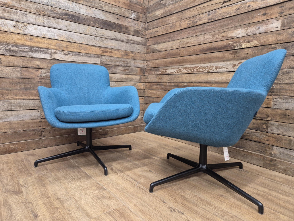 Pledge Toro Low Back Swivel Armchairs - Camira Blazer Abertay Blue - 8 Available