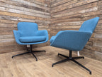 Pledge Toro Low Back Swivel Armchairs - Camira Blazer Abertay Blue - 8 Available