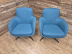 Pledge Toro Low Back Swivel Armchairs - Camira Blazer Abertay Blue - 8 Available