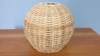 Vintage Wicker Rattan Wooden Table Lamp and Matching Ceiling Pendant Light Shade