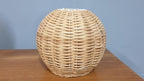 Vintage Wicker Rattan Wooden Table Lamp and Matching Ceiling Pendant Light Shade