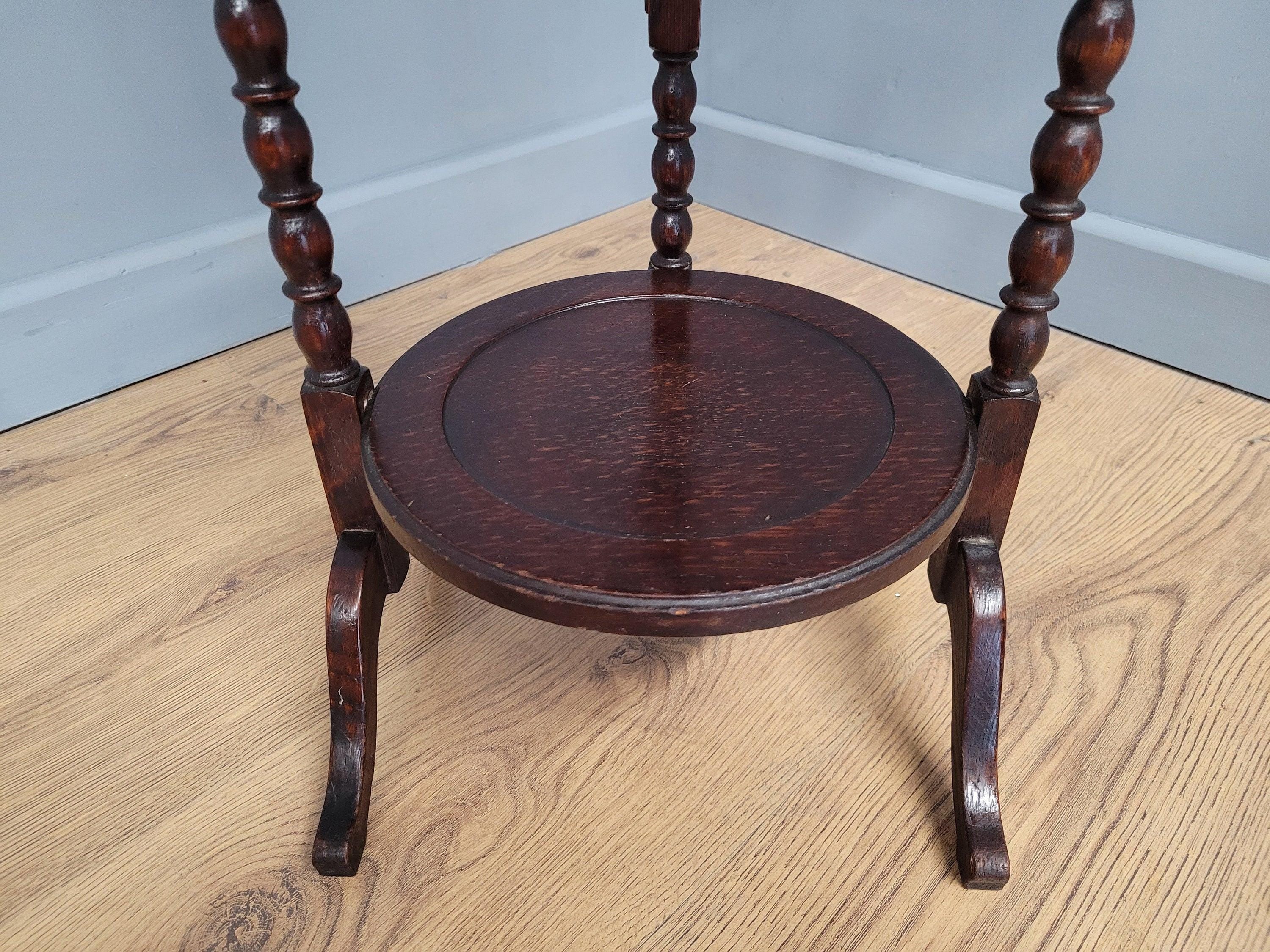 Antique Oak Bobbin Folding Cake Stand Tea Table Afternoon Tea